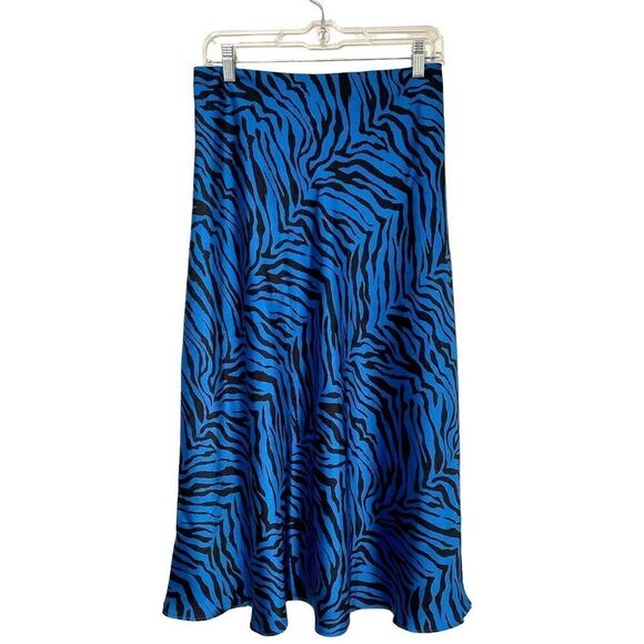 ⚡️Rebecca Minkoff Zebra Print Midi Satin Skirt Size 4 - Picture 4 of 10